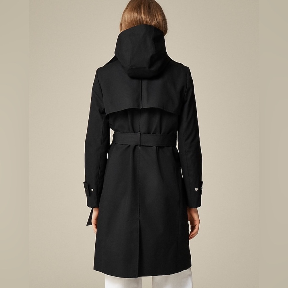 J. Crew Icon Trench Coat in Black Size 2 NWT - Picture 4 of 14